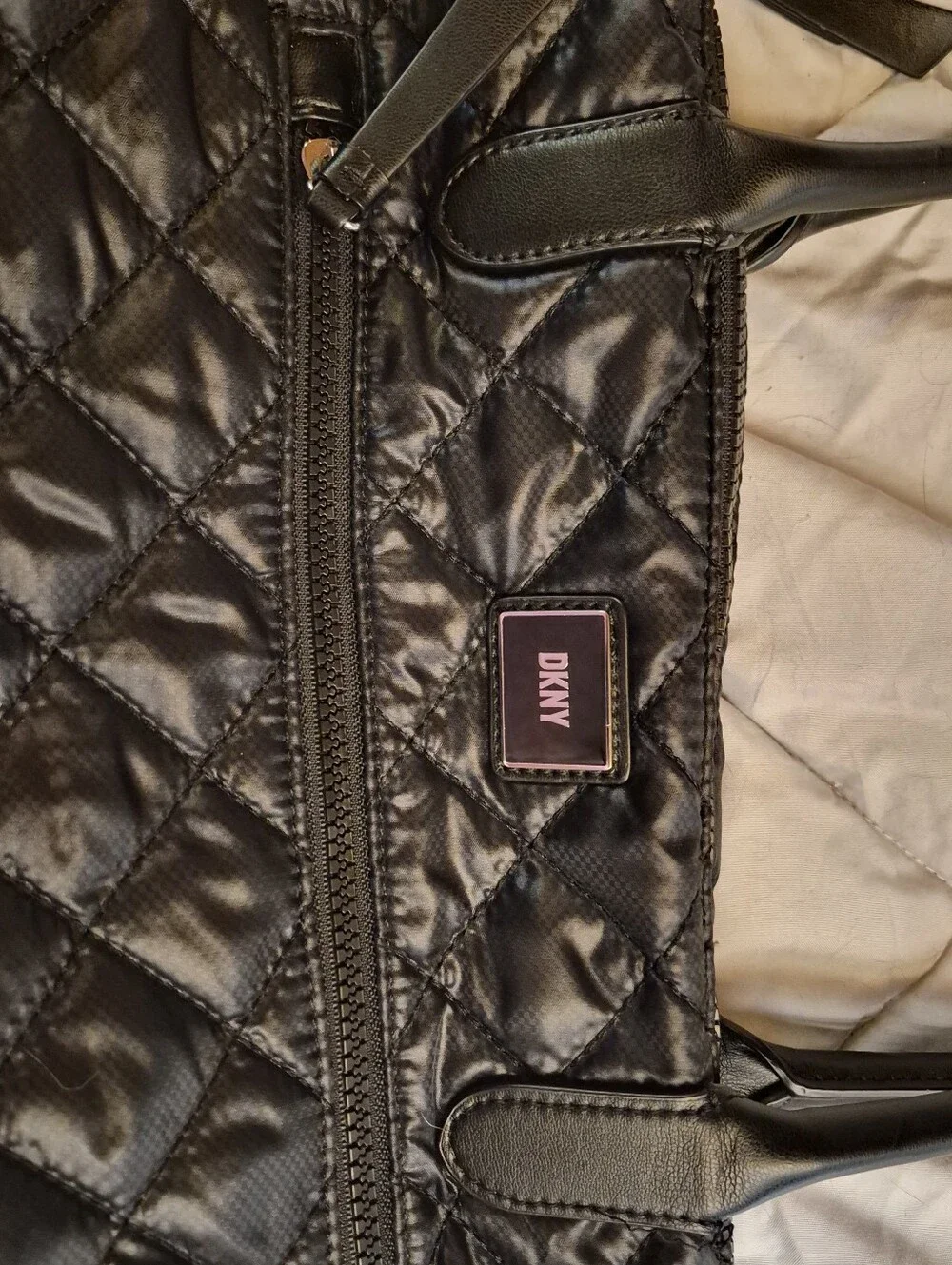 DKNY Black Quilted Shoulder Bag. Like New Condition.
